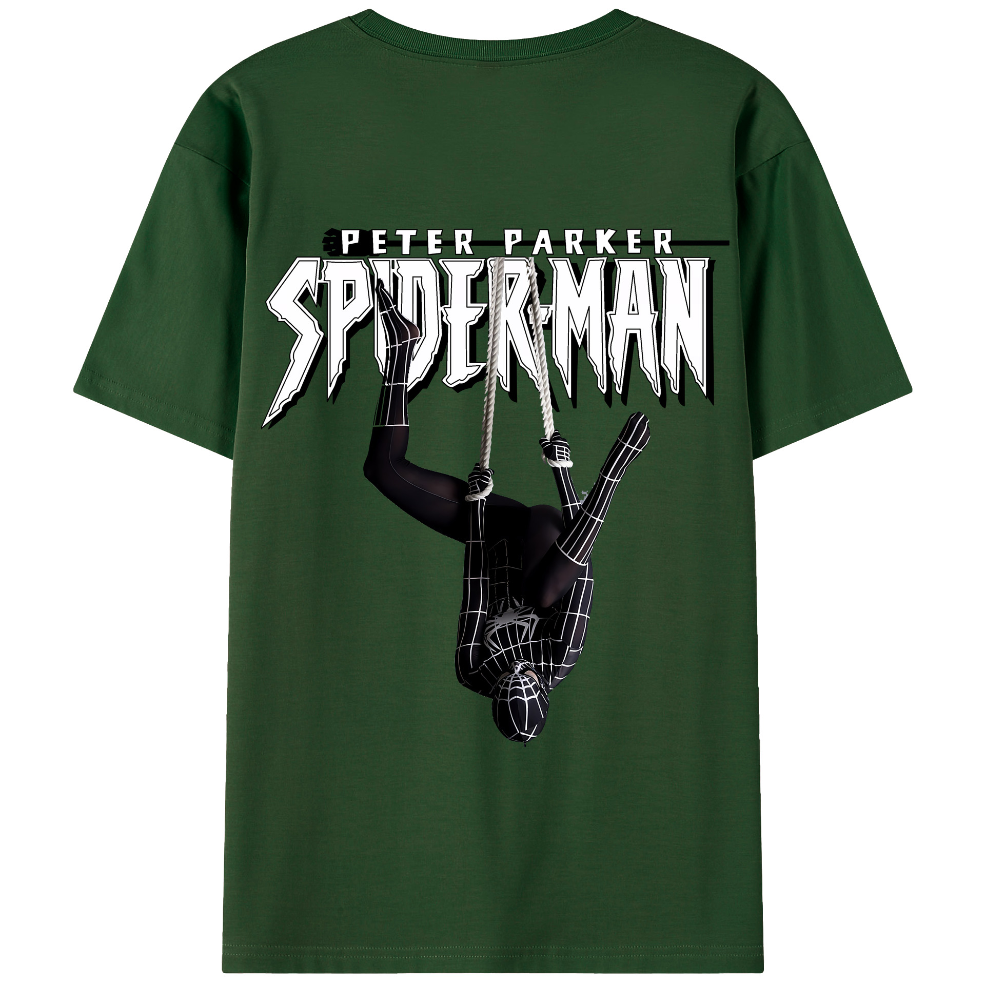 （画像用） Spider Man スパイダーマン 綿100％半袖Tシャツ（背面プリント）